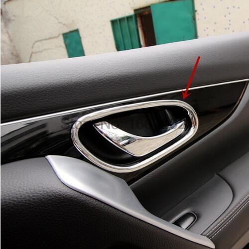 For NISSAN QASHQAI J11 2014 2015 2016 Inner Door Handle Trim Cover Inner Door Chromium Styling