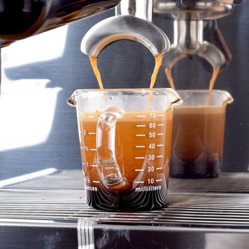 Double-mouthed Espresso Glass Measuring cup with handle Coffee Glass Mug Latte Glass Milk Cup Insulated Home