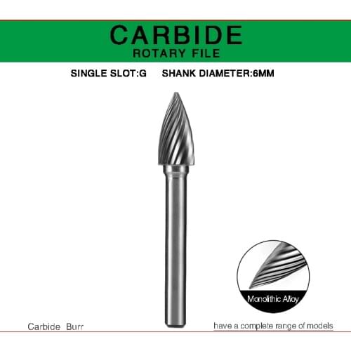 Power tool G TYPE Head Tungsten Carbide Rotary file Metal sanding Round handle die grinder bits for metal Drill Milling Carving