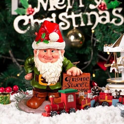 Dwarf Ornaments Crafts Display Christmas Halloween Easter Independence Day Statue Gnome Dwarf Figurine Statue Garden Decor