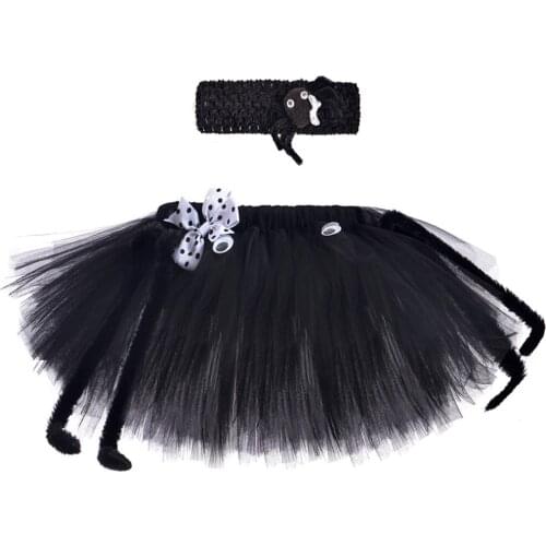 Black Spider Girls Tutu Skirt Outfit Children Halloween Costumes for Toddler Kids Tulle Skirts Girl Fluffy Fancy Tutus for Party