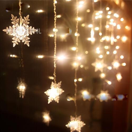Snowflake Curtain Light 3.5M 96 leds 5m 216LEDs Garland Holiday Lights Christmas Lights Fairy Lamp for Wedding Garden Decoration
