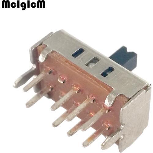 25pcs Micro Slide Switch 3 Position 8 Pin 2P3T on-off Mini Toggle Switch Handle High 4MM SS23D07VG4