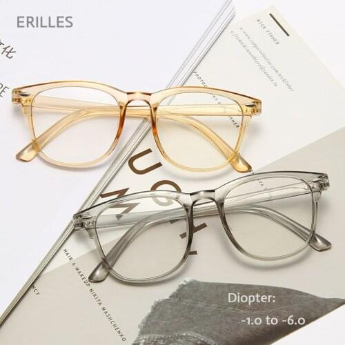 Fashion Anti Blue Light Spectacles Unisex Myopia Glasses For Women Nearsighted Eyeglasses PC Frame Short-sighted Eyewear -1.5