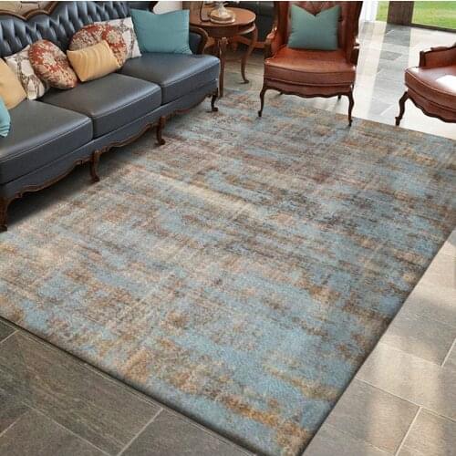 Fashion Northern European-Style Rug Abstract Simple Solid Color Blue and Brown Carpet Living Room Bedroom Bed Blanket Door Mat