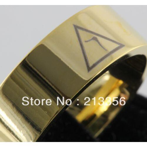 Free Shipping Buy Cheap Price Discount Jewel USA HOT Selling 8MM Men&Womens Masonic 14th Degree Gold Pipe Tungsten Wedding Rings