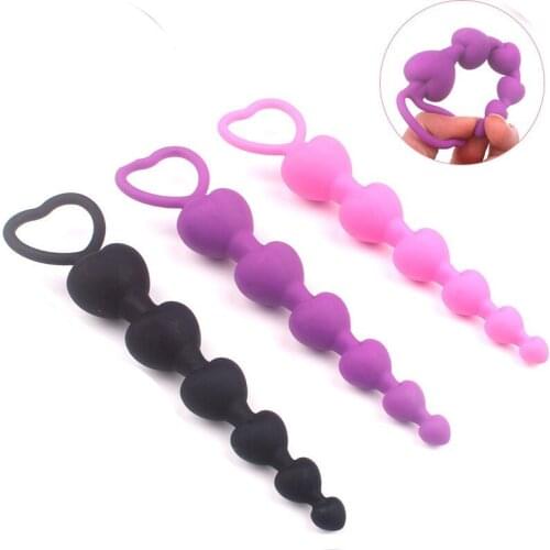Soft Silicone Anal beads butt plug, Pleasure Anal Sex toys For Women Men Insert tail butt plug, Erotic Toys consolador anal