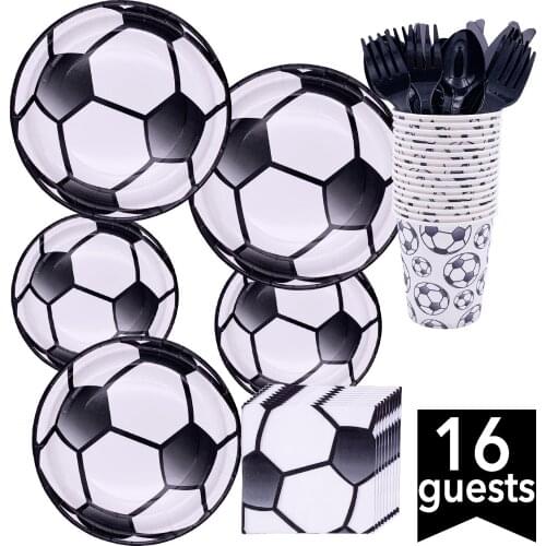 Football Theme Birthday Party Tableware Set Napkin Paper Cup Tablecloth Flag Straw Baby Shower Kid Pet Boy Party Decoration