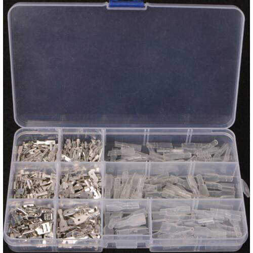 OOTDTY 270Pcs Female & Male Spade Connectors Wire Crimp Terminals Set 2.8mm 4.8mm 6.3mm
