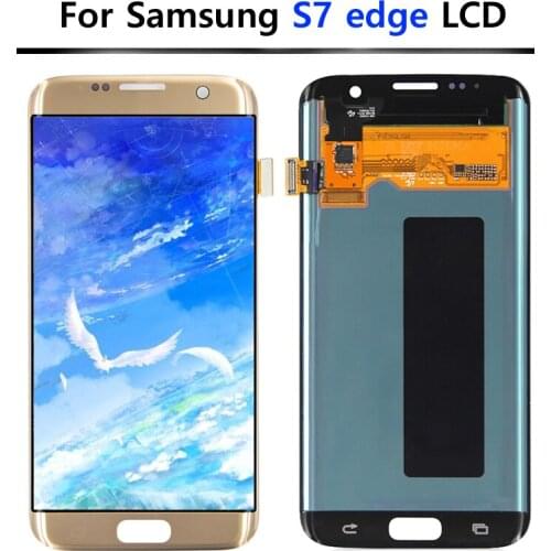 Burn Shadow LCD Display For Samsung S7 edge LCD with Frame For S7 edge G935 G935F Display LCD Screen Touch Digitizer Assembly