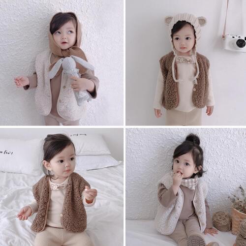 2019 Autumn Winter Childrens Lamb Velvet Vest Baby Girls Jacket Unisex Style Kids Boys Waistcoats Coat BC773