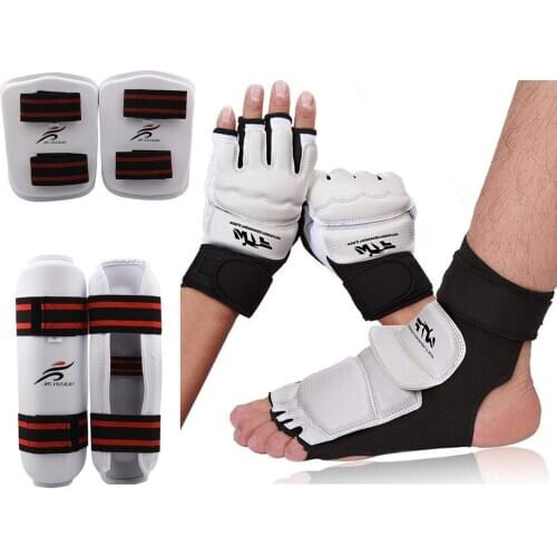 Karate Gloves Taekwondo Sparring Gear Knee Protector Set Shin Guard Fight Boxing MMA for Adults Children Martial Arts Equipment
