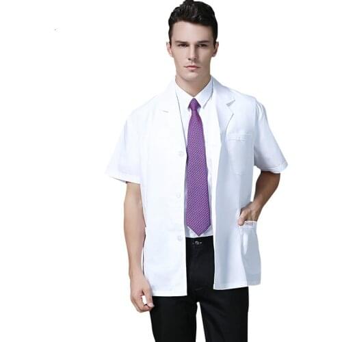 Male doctor wear split body doctor wear autumn and winter long sleeve short medical dental work clothes lab coat
