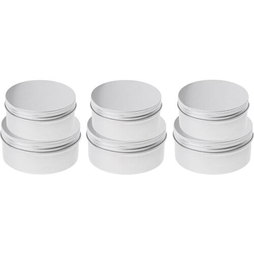 6pcs 200ml 250ml Empty Aluminium Nail Art Accessories Pot Jar Tin Containers
