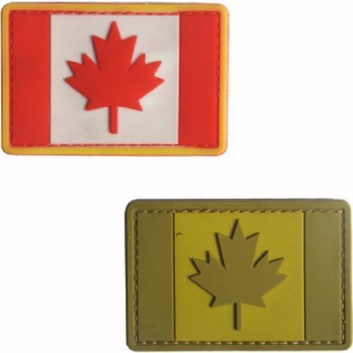 PVC Armband Loops And Hook Canada Flag Patches Badge Cloth Patch