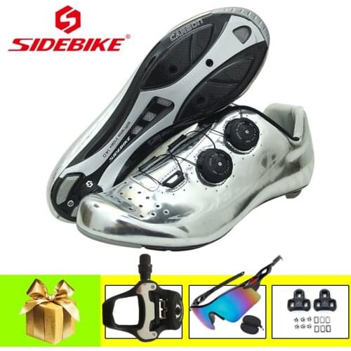 SIDEBIKE Carbon Fiber Sole Road Bike Shoes Men Ultralight Self-locking Professional Outdoor Superstar Racing Bicycle Sneakers