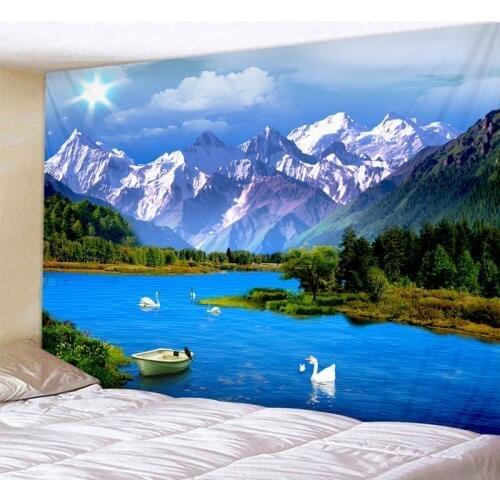 Fantasy Scenery Bohemian Wall Tapestry Serape Mandala Tapestry Carpet Home Living Decor Space Flower Beach Mat