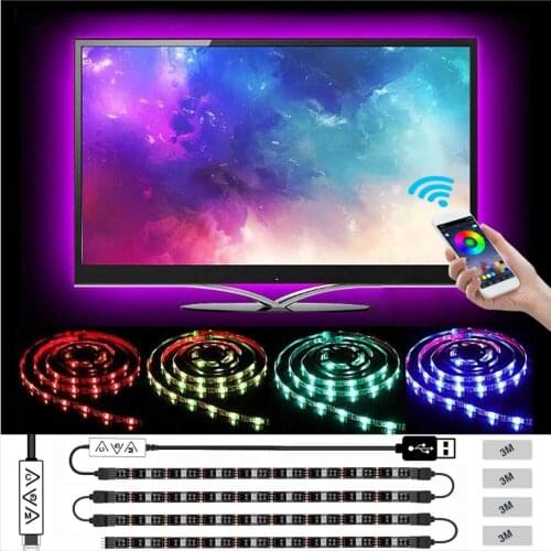 5050 Rgb Led Strip 1m 3m 5m Usb Tv Backlight Home Decor BT-compatible Flexible Ribbon Tape Bedroom Wall Room Indoor Lighting
