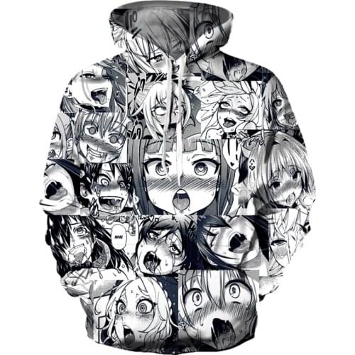 New Hoodie Ahegao 3D Printing Hoodie Mens Womens Fashion Casual Cute girl Hoodie Endless Harajuku Anime Girl Top Jacket Men