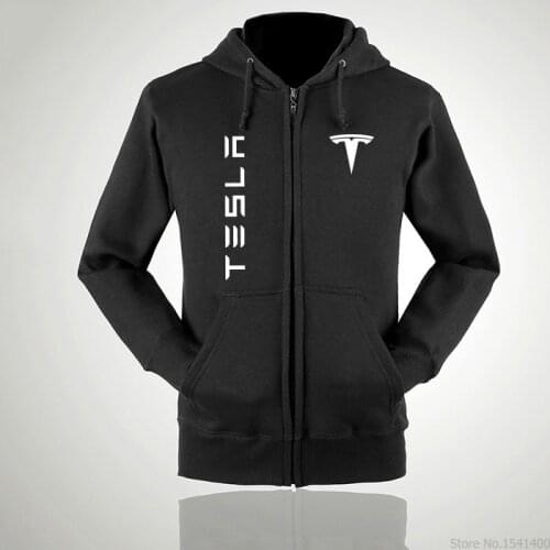 Fashion Casual Autumn Winter Man Women Long Zipper Tesla Sweatshirt for man and woman Outerwear Coat