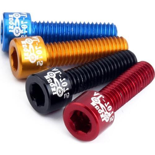 4Pcs Bicycle Handlebar Stem Screw Aluminum Alloy Mountain Road Fixed Gear Stem Riser Bolts