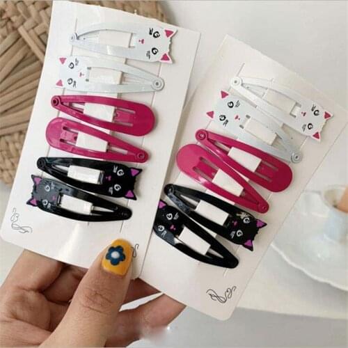 6pcs/set Children Snap Hair Clips Barrettes Girls Cute Hairpins Colorful Headbands for Kids Hairgrips Hair Accessories