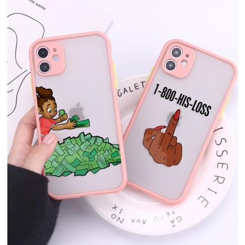 Queen Afro Melanin Poppin Girl Camera Protection Phone Cases For iPhone 11 Pro Max XR XS Max X 8 7Plus Matte Shockproof Cover