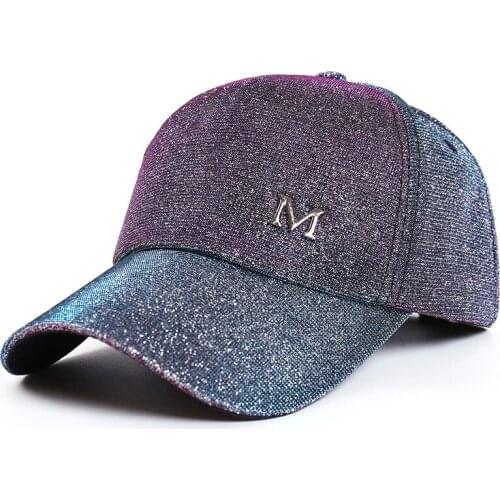 2021 Letter M Gradient Women Men Baseball Cap Female Solid Outdoor Sun Protection Adjustable Embroidered Mesh Hats Summer Sunhat
