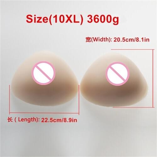 3600g/pair Triangle Silicone Breast Forms Tits Enhancers Huge Fake Breast Drag Queen Shemale Mastectomy Artificial Boobs