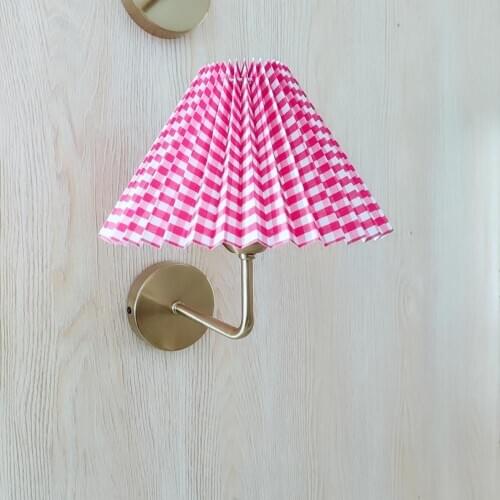 Abajur Lamp Xianfan new gold Eastern European noble fabric composite PVC lampshade bedroom living room kitchen wall lamp