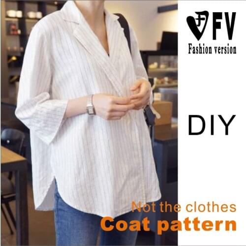 Cutting drawings womens linen cloth casual loose suit collar jacket clothing physical pattern BWT-37