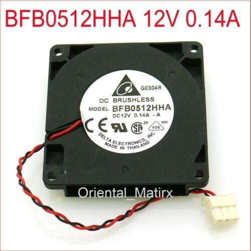 Free Shipping BFB0512HHA 12V 0.14A 5010 5CM 2Wire 3Pin Computer Cooler Cooling Fan