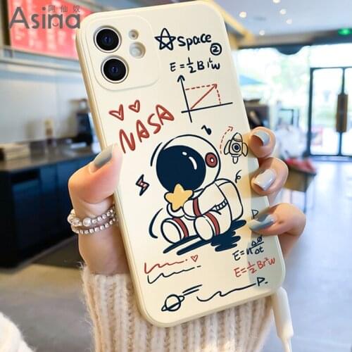 ASINA Straight-sided Edge Case For iPhone 12 Pro Max XS Max XR X 6 7 8 Plus SE2 Soft Silicone Square Cartoon Cover For iPhone 11