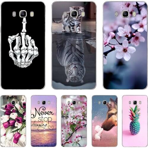 FOR Samsung Galaxy J7 2016 phone back Case J710 J710F Cover FOR Samsung J7 2016 Cases shell silicon back cover flower fruit rose