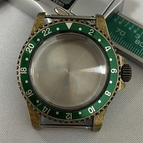 316L Stainless Steel Retro PVD Bronze Case for NH35/NH36 Watch Movement Modification Part
