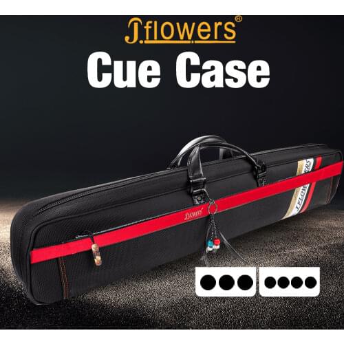 Original JF J-flowers Billiard Case 3 Butts 4 Shafts 7 Holes Large Capacity Pocket Case Waterproof Fabric Wear-resistant PU Grip