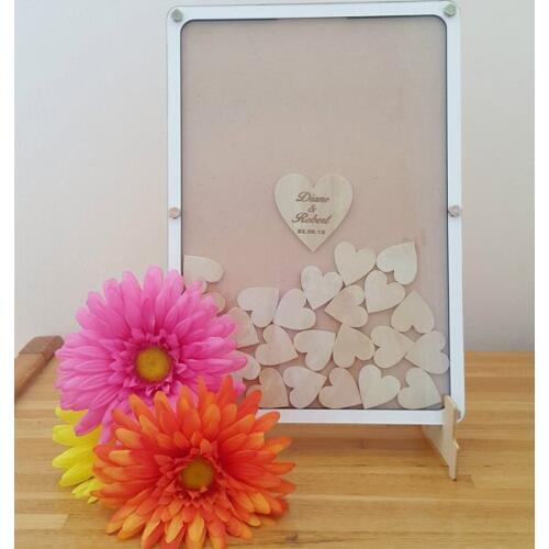 Personalize names date Rustic wedding engraved Alternative Wooden guestbooks Drop Shadow boxes birthday baby shower guest books