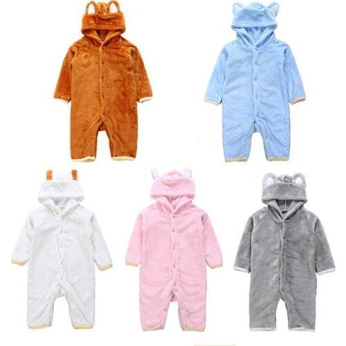 Newborn Baby Girl Boys Designer Animal Costume Romper Coat Warm Soft Flannel One Piece Overalls Autumn Winter Sleep and Playsuit