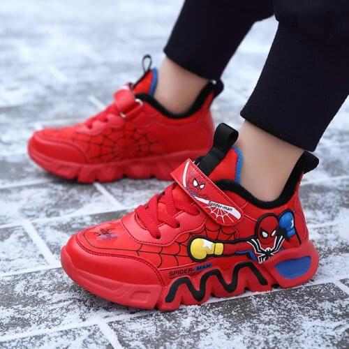 Disney Spider-man Childrens Shoes Boys Casual Shoes Sports Shoes boys Tenis Shoes Lightweight sneakers Size 26-37