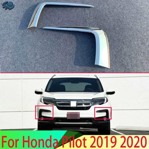 For Honda Pilot 2019 2020 Car Accessories ABS chrome front fog light lamp eyebrow trim trim decorative sticker