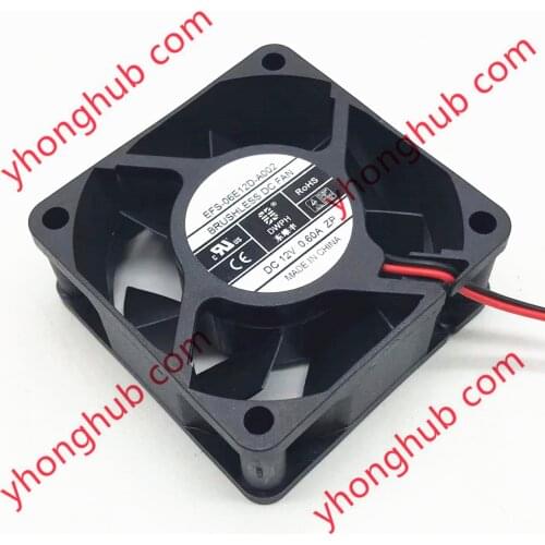 DWPH EFS-06E12D-A002 DC 12V 0.60A 60x60x25mm 2-Wire Server Cooling Fan