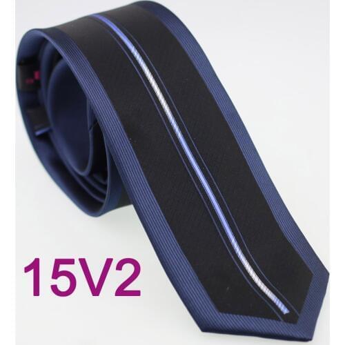 YIBEI Coachella Ties Slim Black With Navy Bordered Blue Vertical Striped Necktie Skinny Microfiber 6cm Narrow Neck Tie Wedding
