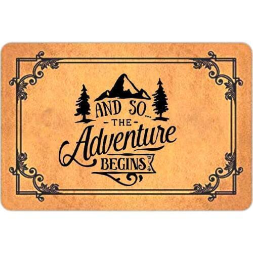 And So The Adventure Begins Door Mat - Doormat Rubber Non-Slip Entrance Rug Floor Mat Balcony Mat Funny Home