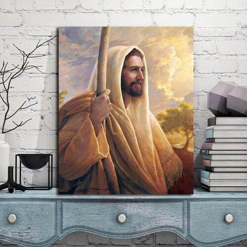Jesus Smiling Christ Greg Olsen Canvas Painting Wall Art Poster Print Nordic Kids Decoration Picture Boy Children Bedroom Decor