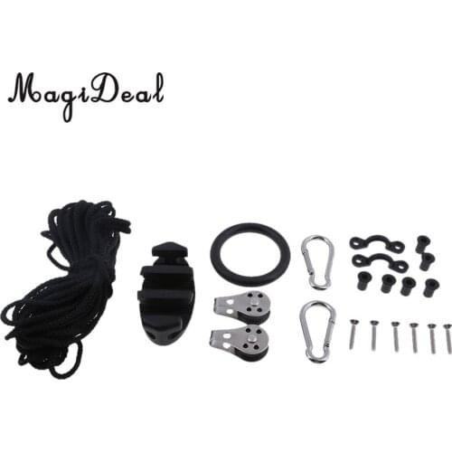 Kayak Canoe Anchor Trolley Kit System Zig Zag Cleat ,Pulley Snap Hook, Rope Water Sports for Kayak Canoe Boat Dinghy Yacht