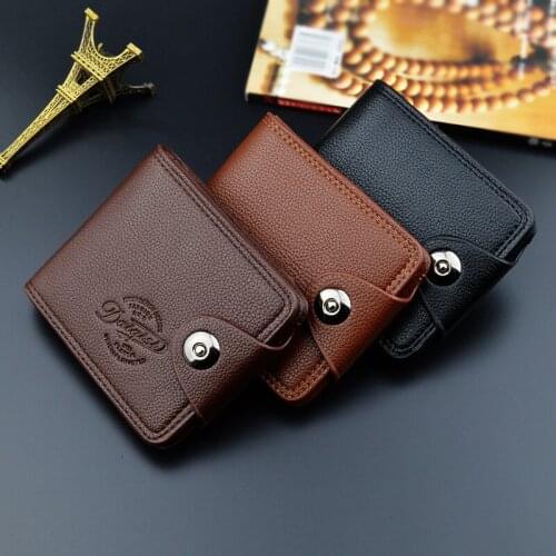 2021 New Leather Men Wallets Zipper Pocket Vintage Hasp Short Money Bag Wallet Men Credit Card Holder Male Clutch Men Purse