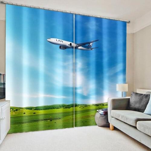 Beautiful Photo Fashion Customized 3D Curtains blue scenery fly curtains 3D Blackout Curtains Living Room Bedroom Hotel Window