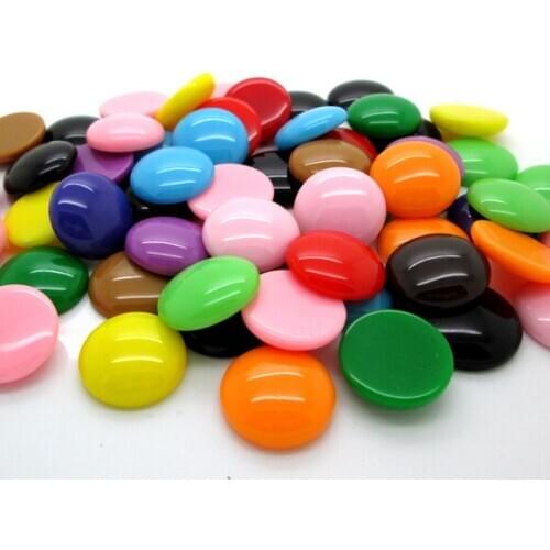 LF 50Pcs Mixed Resin Round Decoration Crafts Flatback Cabochon Embellishments For Scrapbooking Kawaii Cute Diy Accessories 16mm