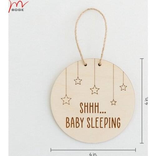 Set of 20pcs wood Door Knob Baby Sleeping Sign Sleeping Baby Wood Door Sign wood knob door hanger