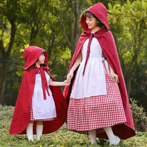 2021 new fairy tale Little Red Riding Hood costume, Halloween costume, drama stage performance, parent-child costume